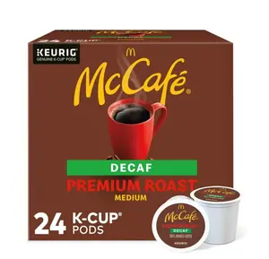 McCafe Decaf Premium Medium Roast K-Cup Coffee Pods 24 Count - High-Quality Coffee for Home Use