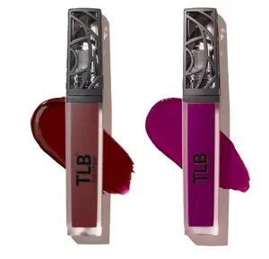 The Lip Bar - Nonstop Liquid Matte Lipstick 2-Pack, Rebel (Deep Burgundy) + Prima Donna (Fuschia Purple) - High Pigment - One Swipe - Long Lasting - Jojoba Oil & Vitamin E - Vegan - .24 fl oz