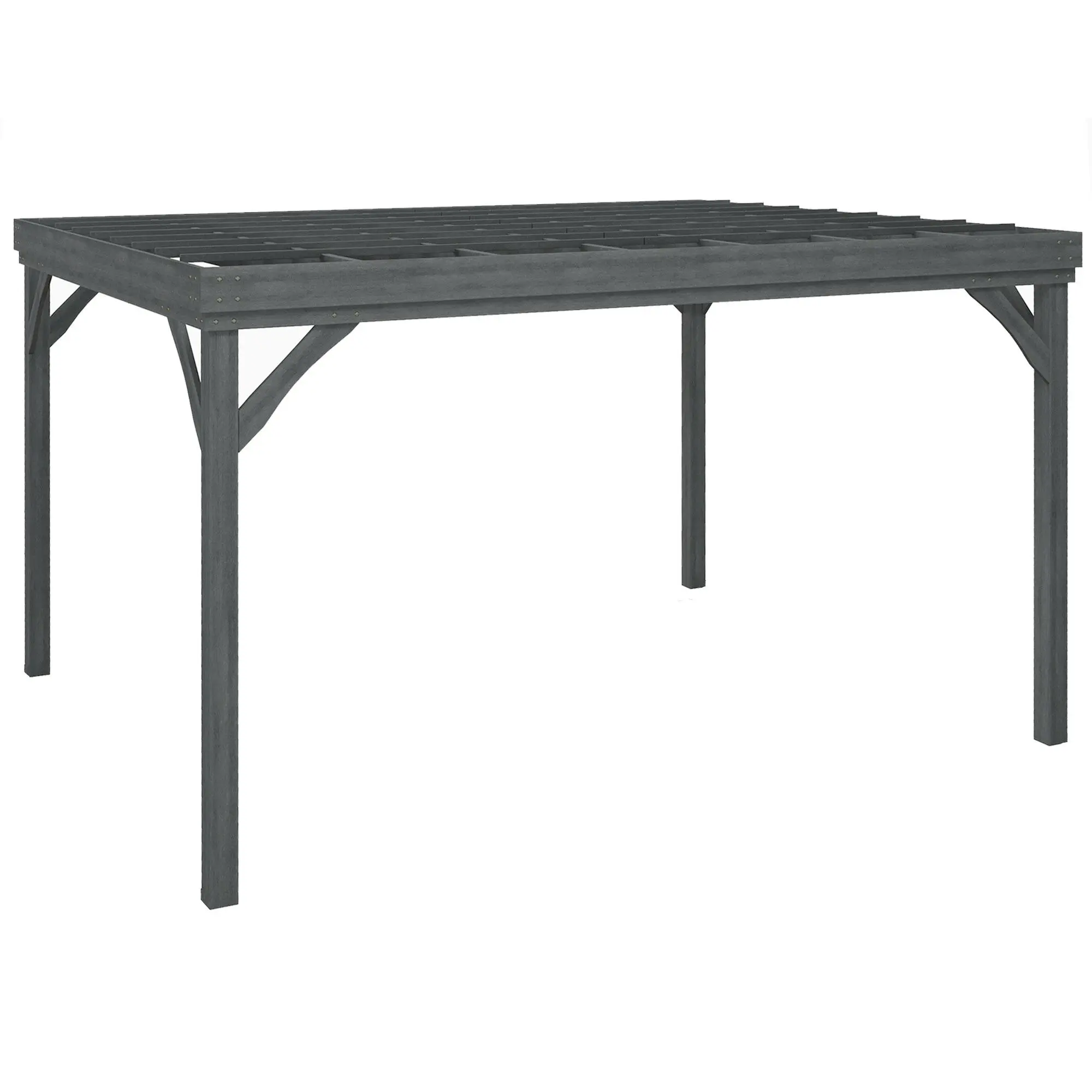 Outsunny 12'x20' Outdoor Wood Pergola - Sturdy Patio Canopy with Open Roof, Concrete Anchors, Grape Trellis & Climbing Plant Support for Backyard, Sun Protection Outdoor Furniture