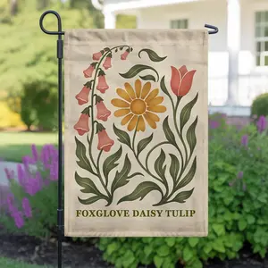 Subtle Anti Trump Garden Flag Foxglove Daisy Tulip FDT Yard Sign Feminist Gift Democrat Political Signs Home Decor Flower Market Banner