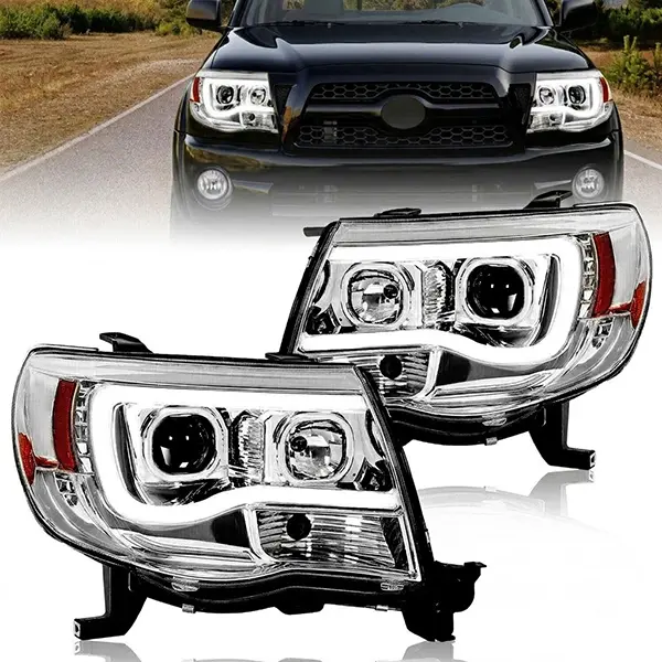 LED Headlights Headlamps Assembly Set for 2005-2011 Toyota Tacoma - Left & Right Headlight Replacement - Bright LED Lighting for Improved Visibility - Durable OE Style Design & Easy Installation Upgrade