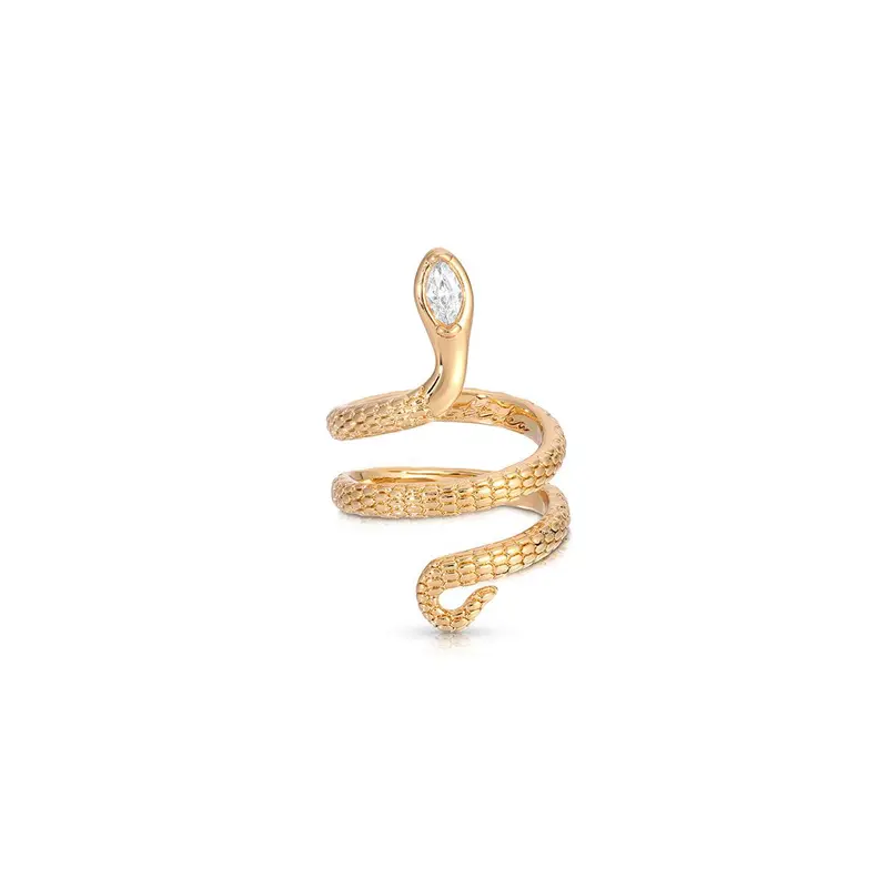 Ettika Serpentina Ring - Elegant Snake Design with Gold Tone Plating, Perfect for Everyday Wear & Versatile Jewelry Accessory