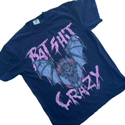 Bat Crazy Comfort Colors Graphic Tee, Halloween Shirt, Funny Scary T-Shirt, 90's Tshirt Alternative Flying Rats