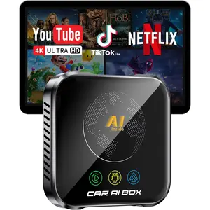 Magic AI Box   Adapter,   Video Box Plug & Play, Easy Setup, Supports /YouTube/TF Card Streaming Equalizers and  for OEM Wired /  (Glossy Black)