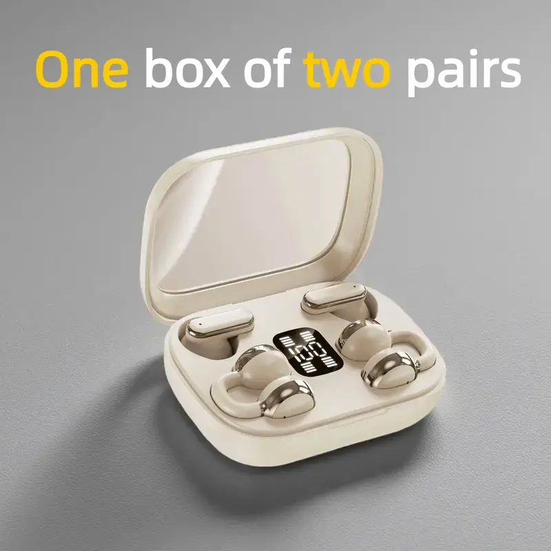2 Pairs Bluetooth 5.4 TWS Wireless Earbuds with Audios, HiFi Stereo Sound, Noise-Cancelling, LED Display, Waterproof In-Ear Premium Headphones