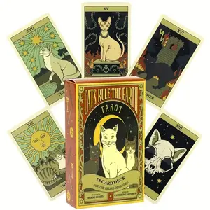 Cat Themed Tarot Card Game, 1 Box Creative Tarot Card Game, Tarot Card Deck, Fun Card Game for Family Gatherings, Party, Friends Gatherings