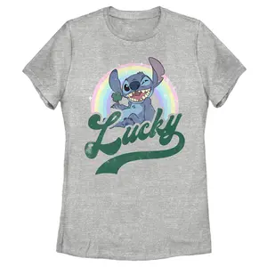 Women's Lilo & Stitch Distressed Lucky Wink T-Shirt