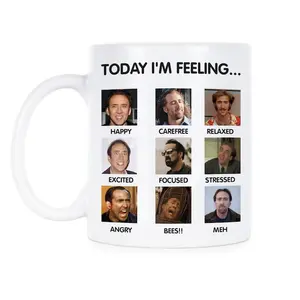 Nicolas Cage Funny Meme Coffee Mug, Movie Fan Gift Cup