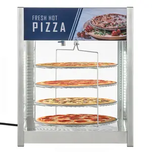 24 in. Commercial Pizza Display Warmer for 18 in. Pies with 4 Rotating Racks in Stainless-Steel