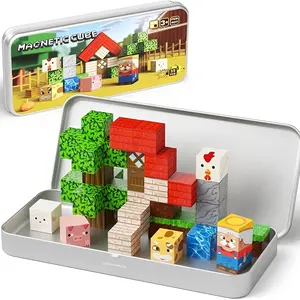 35pcs 3D Magnetic Building Blocks Set, Farm Theme Interactive Learning Toy, Holiday Birthday Gift for Boys and Girls, Durable Structure, Magnetic Cubes