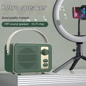 Retro Bluetooth-compatible 5.0 Speaker Creative Type-c Rechargeable Portable Wireless Vintage Small Speaker