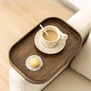 1pc Bamboo Sofa Armrest Tray Ideal For Fruits Desserts Drinks Festival Gifts And Creative Storage Box Table Handrail Pallet Table Suitable For Fast Food Drink