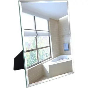 Calenzana Frameless Mirror Wall Hanging and Desk Standing, Compatible with Makeup Vanity Mirrors,10.6x13 inch