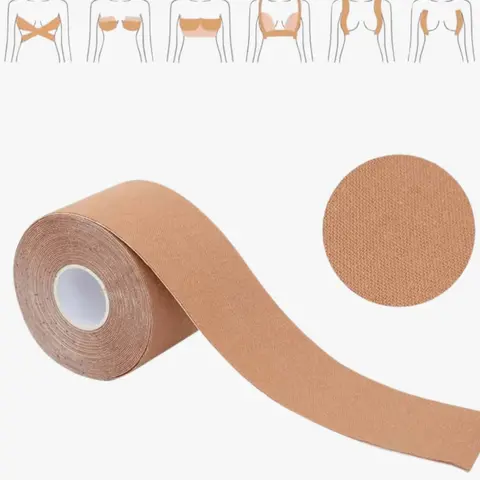 1 roll, Adhesive bra inserts, anti expansion and gathering chest elastic fabric muscle patch, invisible lifting and breast lifting patch, nipple cover breathable breast lifting strap, Breast Tape, Boob Tape, suitable for A-E cup large breasts!