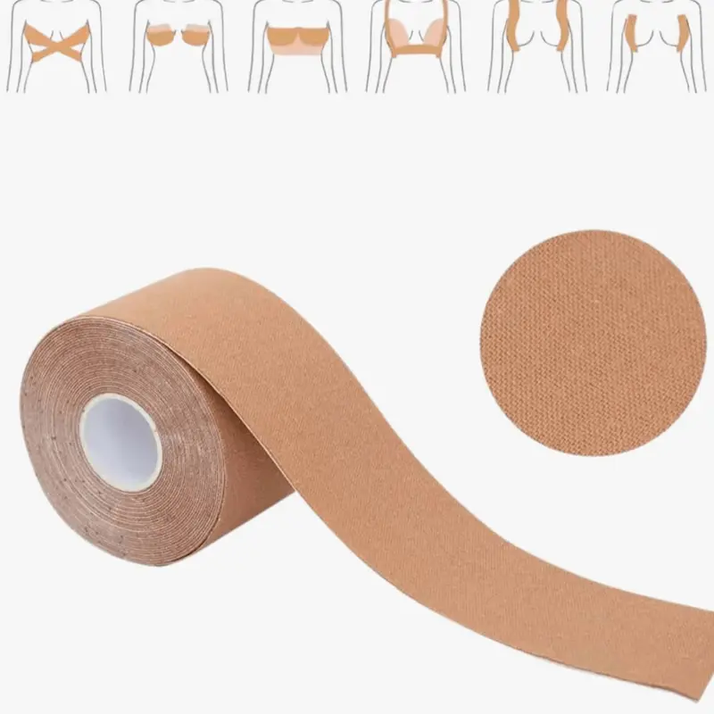 1 roll, Adhesive bra inserts, anti expansion and gathering chest elastic fabric muscle patch, invisible lifting and breast lifting patch, nipple cover breathable breast lifting strap, Breast Tape, Boob Tape, suitable for A-E cup large breasts!