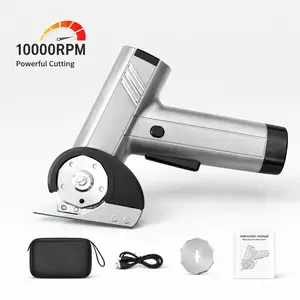 【SummerVibes】SEEVOLX Electric Cardboard Cutter, Cordless Scissors Tools with LED Display, 4-Speed Adjustable Rechargeable Powerful Rotary Box Cutter, 1 Blades and 1 Hard Storage Case for Fabric Cuts, Carpet, Leather | Mother's Day Gift |Father's Day Gift