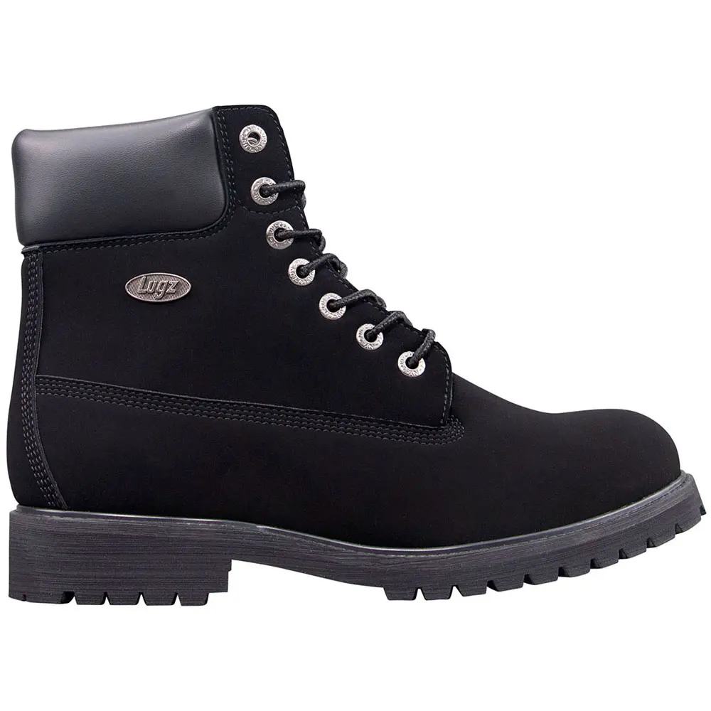 Lugz Mens Convoy 6 Inch Round Toe Lace Up Casual Boots Ankle - Black