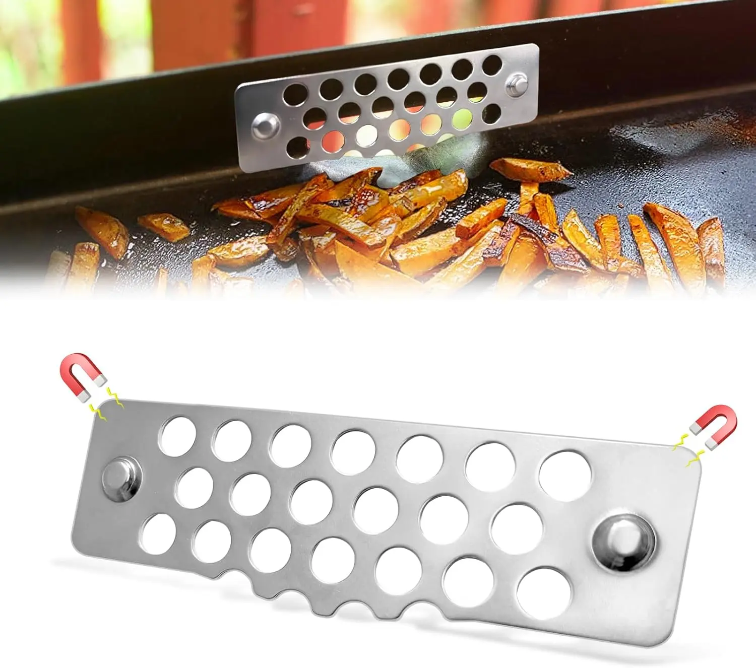 Gate for Blackstone Griddle Accessories,Block  from Falling into the Rear  ,Compatible with Blackstone Grill Accessories,304 Stainless Steel &  Design,Heat-Resistant
