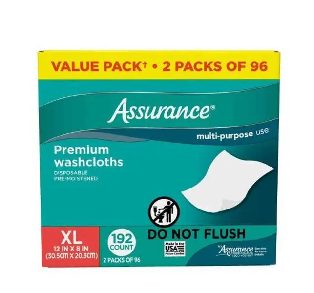 GENERIC XL Disposable Washcloths, 192 Count Pre-Moistened Personal Wipes with Aloe & Vitamin E for Sensitive Skin, Full Body Cleaning & Disposable Face Towels, Pack, Disposable Face Towelette, Chamomile
