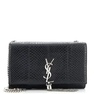 Pre-owned Yves Saint Laurent material Messenger Bags Saint Laurent Classic Monogram Tassel Crossbody Bag Python Medium by Rebag