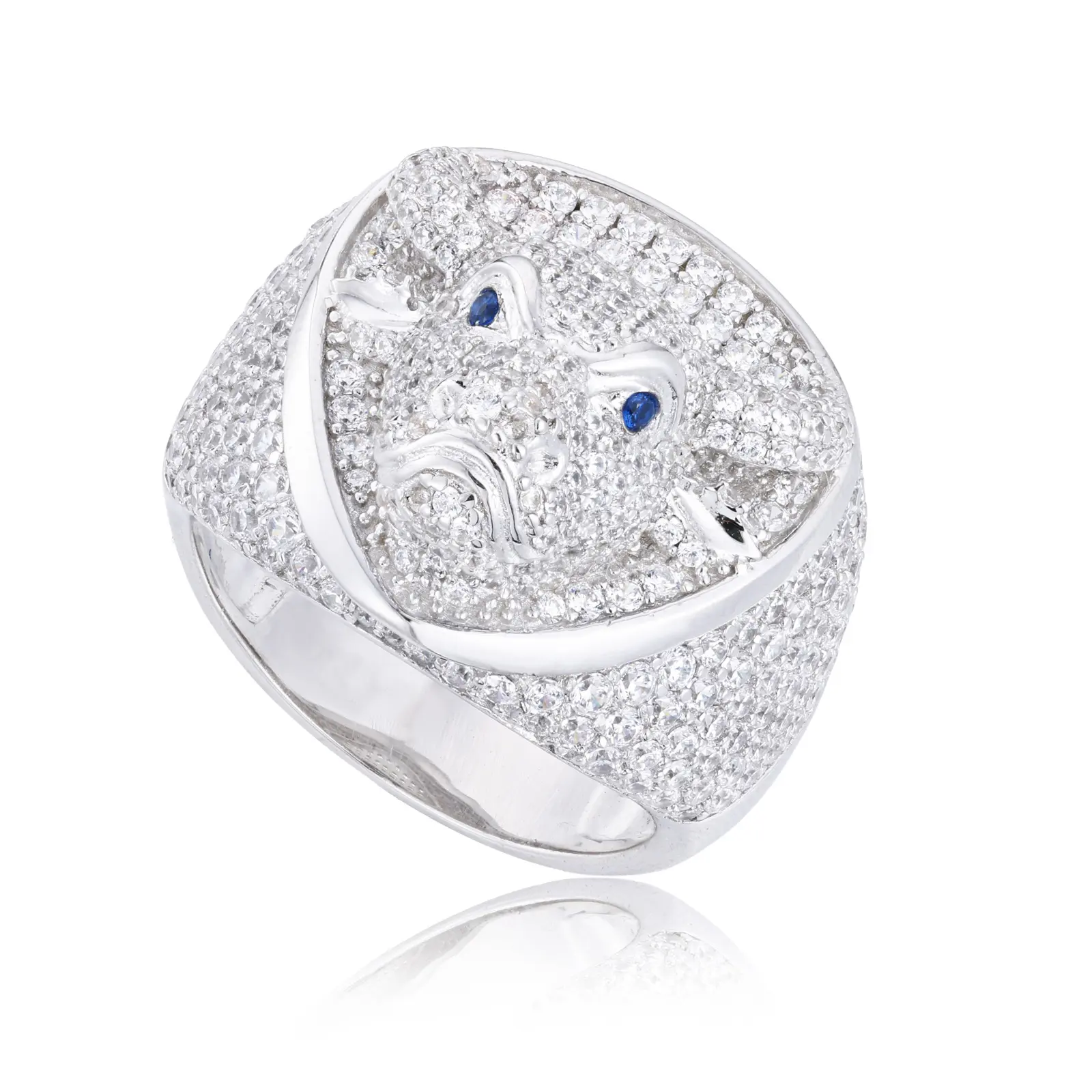 【#CMR01】 Bull Ring Copper Moissanite UCCIYO Lab-Created Moissanite Ring For Men or Women Hip Hop Rock Fine Jewelry