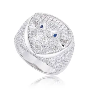 【#CMR01】 Bull Ring Copper Moissanite UCCIYO Lab-Created Moissanite Ring For Men or Women Hip Hop Rock Fine Jewelry