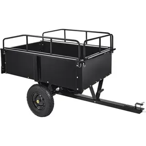 750 LBS Garden Utility Trailer, 15 Cubic Feet Heavy Duty Steel Dump Cart Feetwith Removable Sides,Hand Pull or Foot Pedal Garden Cart for ATV, UTV, Lawn Mowers and Tractors
