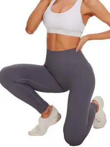 Workout Leggings Women High Waisted Workout Gym Yoga Pants Dark Grey Waist Tummy Control Flare