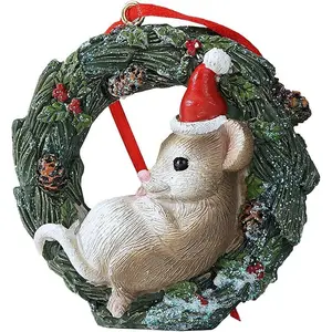 Christmas Small  Wreath Swing Ornament  Decor for Xmas Tree  Office Room Decoration with String (, )