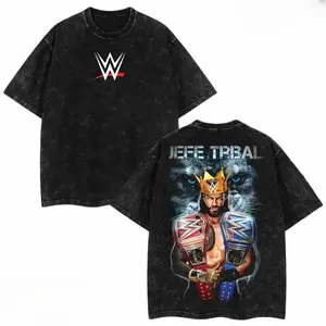 Retro Vintage Limited Edition Rey Roman Reigns WWE4U Cotton Soft Wash Tee, Men's Casual T-Shirt Top