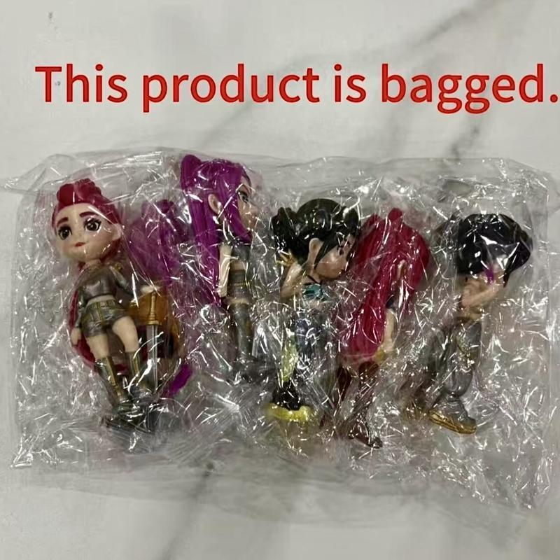 KPop Figurine Set 6-Piece Anime Model Toys for Home Collections Office Desk Display Perfect Gift for Boys and Girls