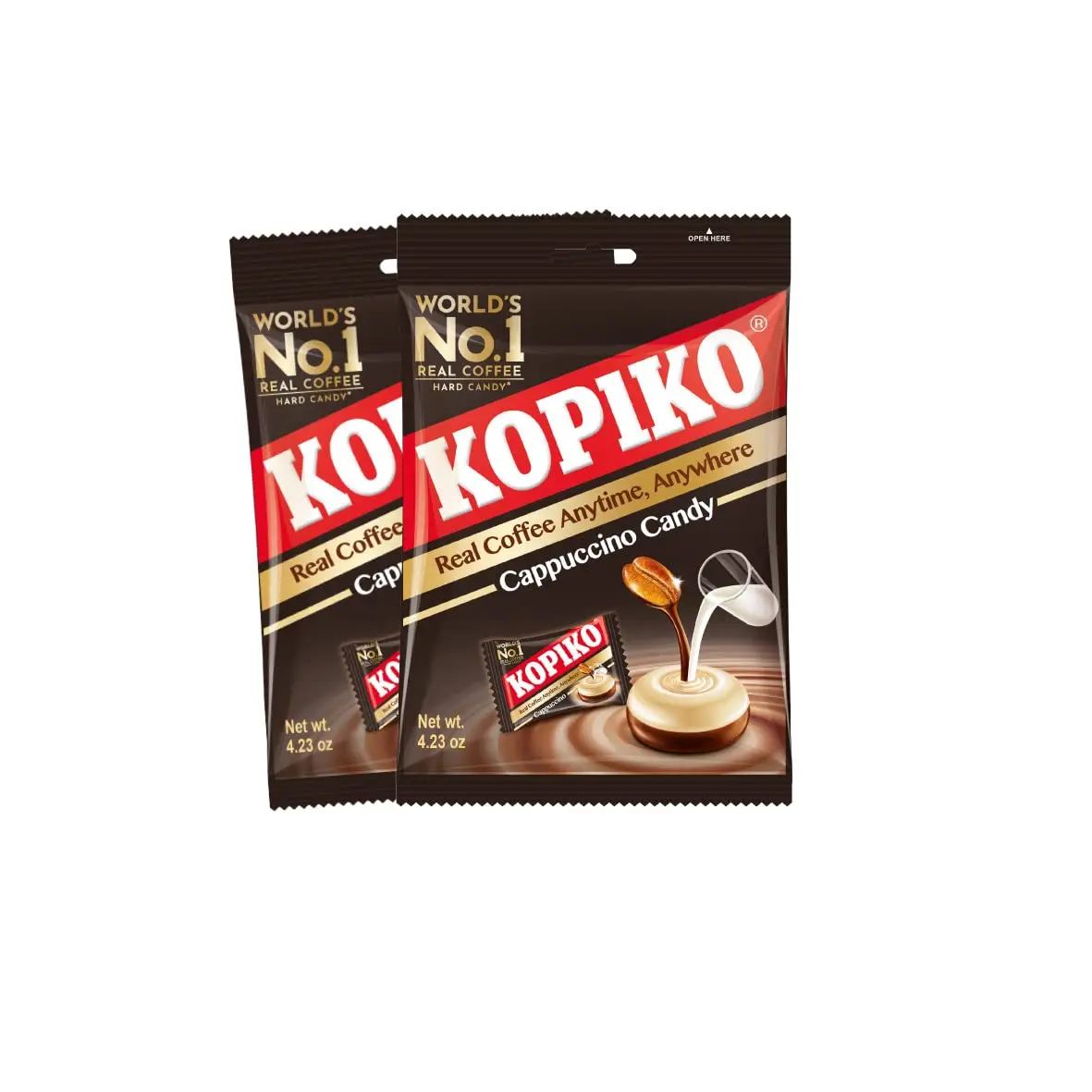 Cappuccino Candy – Bold-Tasty Hard Candy from Indonesia with Real Coffee Extract – A Satisfying Boost for On-the-Go Energy (2-Pack 4.23oz Each)