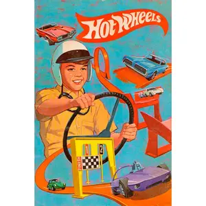 Hot Wheels Vintage reproduction Racing Poster | 24 X 36 INCH - Unframed Canvas Poster - Unframed Canvas Poster