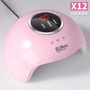 54w UV LED Nail Lamp, Professional Auto-Sensing, LCD Display, 18 Leds, Quick Gel Polish Drying, Manicure Salon Art Machine, Led Nail Lamp For Gel Polish, Nail Curing Light