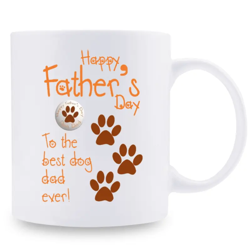 1pc, 11oz, 3A Grade, Happy Father's Day Fether Dod to The Best Dog Dad Exer!Funny Dad Mug, Cute Dog Dad Ceramic Mug, Mug Gift for Dad, Best Dad Birthday Gift, Gift Coffee Mug for New Dad