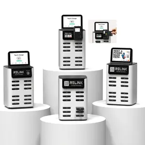 12-Slot Power Bank Rental Station Kiosk - Commercial Phone Charging Vending Machine with Integrated POS Payment System, Remote Management and Anti-Theft Design for Hotels, Bars, Restaurants, & Malls
