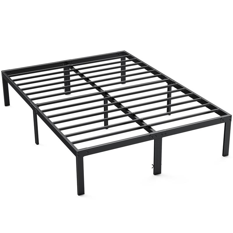 Bed Frame，Heavy Duty Metal Platform Bed Frames with Storage Space Under Frame, 14 Inches, Sturdy Steel Slat Support, No Box Spring Needed