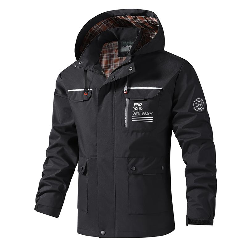 Men's lightweight foldable outdoor windproof, waterproof and fluffy hooded jacket, suitable for running, travel and leisure occasions, with good air permeability. It is a must-have outdoor jacket in autumn and winter