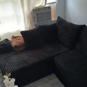 【2 Packages Shipping】106" L-Shaped Boneless Sectional Cloud Couch Corduroy Velvet Modular with Chaise No Assembly Required Sofa Living room furniture