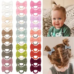 30Pcs Baby Hair Bows Ties Soft Elastic No Damage Nylon Hair Rubber Bands for Baby Girls' Fine Hair Pigtails Ponytail Holders Hair Accessories for Kids Children
