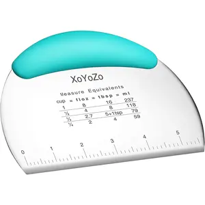 1 Pcs Dough Pastry Scraper Chopper/Stainless Steel Dough Scraper Cutter with Ergonomic Rubber Non-Slip Grip/Dough Scraper Cutter/Pro Pastry Pizza Cutter Chopper (Blue) XoYoZo