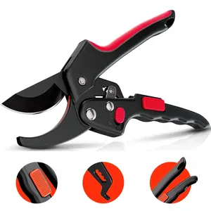 Heavy-Duty Ratchet Pruning Shears, 3x Increased Cutting Power, Ideal for Weak Hands & Arthritis, 8-Inch Anvil Clippers with Sharp Blades