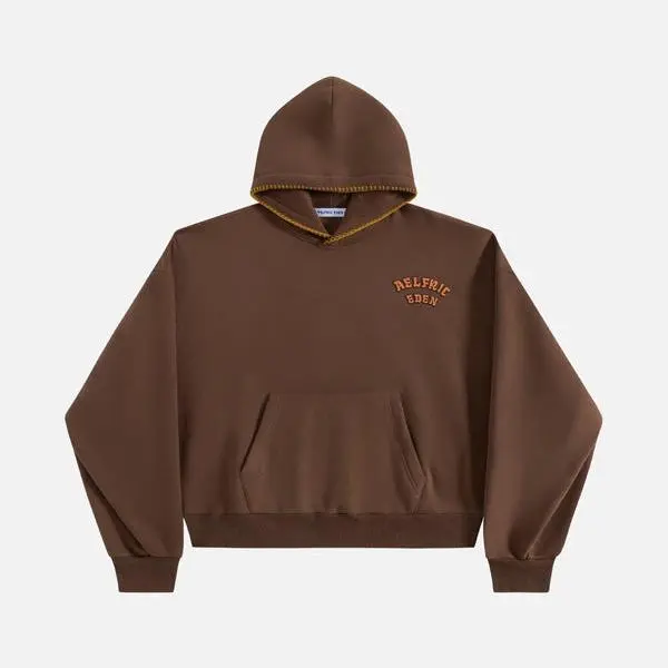 トップス diidii wave Logo Hoodie (brown) Aelfric Eden Boxy Dachshund Graphic Hoodie Unisex Trendy