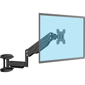 Suptek Single Wall Mount Monitor for 13-32 Inch Screens, Full Motion Adjustable Gas Spring Wall Mount Monitor Arm Holds up to 22lbs, VESA 75x75/100x100 Wall Mount, Black