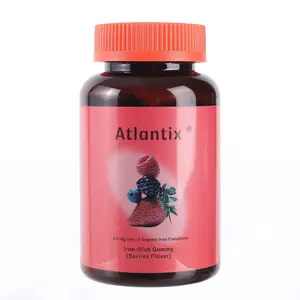 ATLANTIX Iron Gummies – Bioavailable 4-Source Iron with Heme Iron, Iron Bisglycinate & Hemoglobin Peptides, Vitamin C Absorption Support, Ginger Powder, Supports Healthy Iron Levels, 60 Gummies