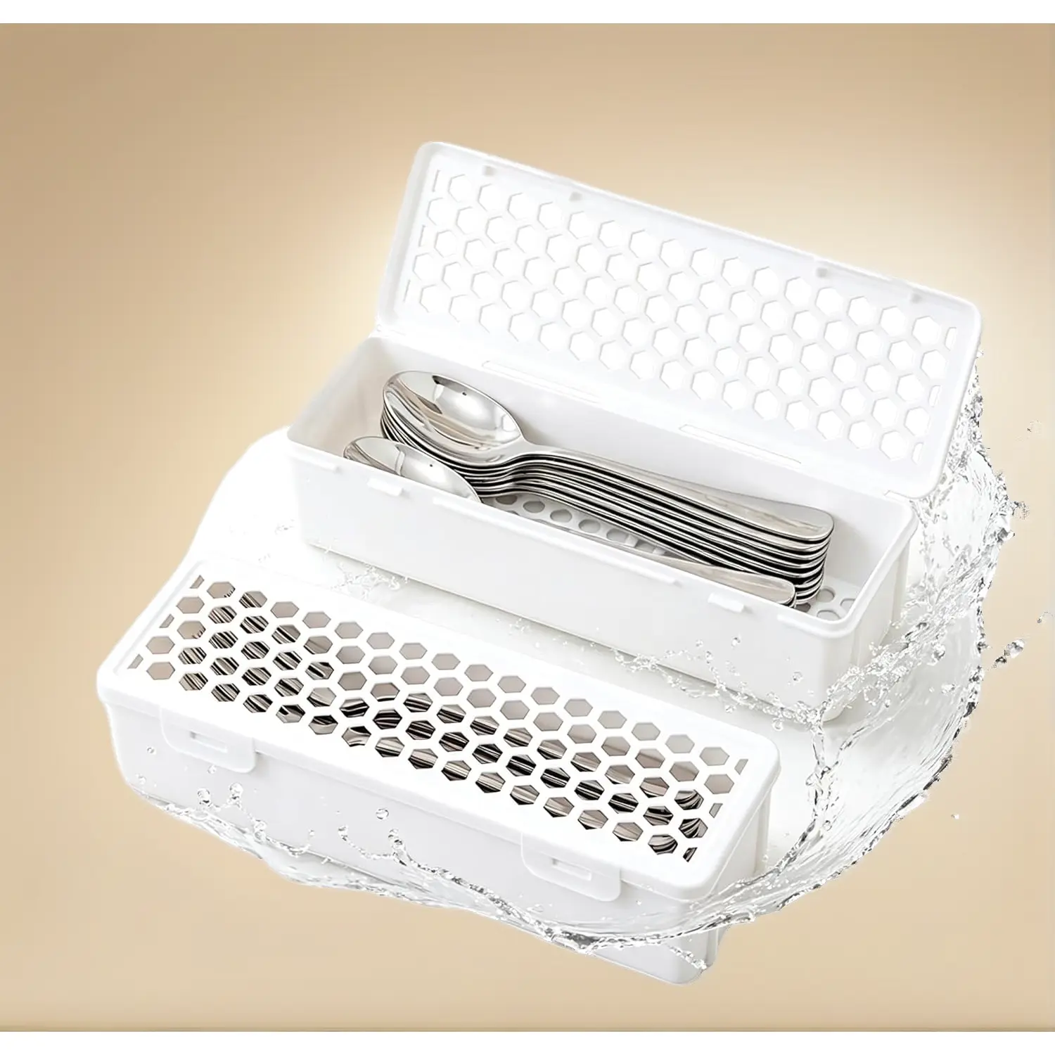 2 Pack Dishwasher Basket for Small Items,Silverware Basket, Space-Saving Dishwasher Utensil Basket Holder for Chopsticks, Forks, Scoops & Small Kitchen Tools, Dishwasher Basket for Washing, Drying