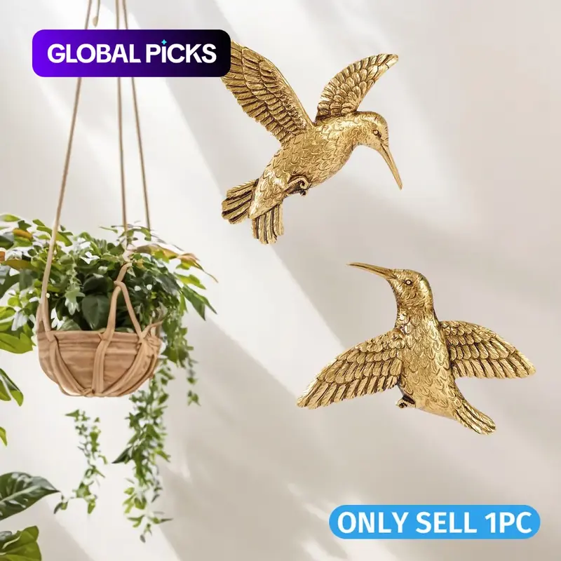 Resin Hummingbird Wall Hanging Decor, Aesthetic Wall Decor, Flying Hummingbird Design, Indoor Home Decoration for Living Room, Dining Area, Party and Wedding, Hanging Ornaments, Decorative Home Accessory, Home Decor Items #GLOBAL PICKS