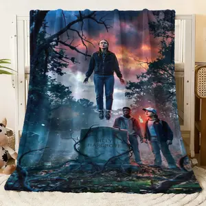 Stranger Things Billy Hargrove Grave Scene Blanket, Soft Fleece Throw for Couch Bed, TV Series Inspired Decor