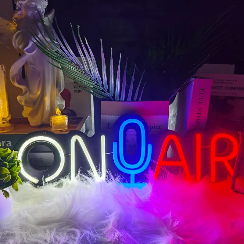 Adjustable on Air Neon Sign LED Wall Decor, Live Streaming Light-Up Logo for Home Studio Game Room Bar Club Garage Party Art Decoration