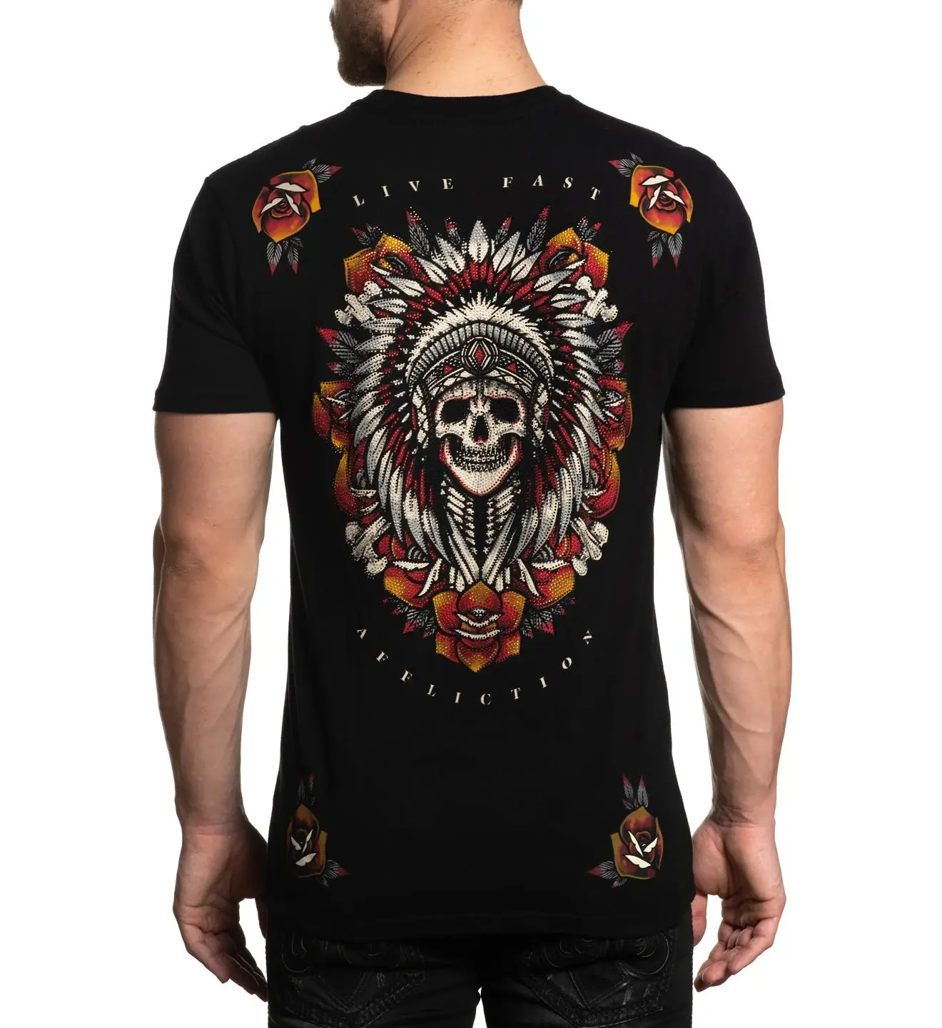 Men's T-Shirt S/S JUNGLE ROT Premium Black Label Biker MMA All Print POLYESTER Shirt Menswear Top